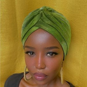 Handmade Jewel Tone Look Hair Turban Hair Cover - Protective Styling & Costume